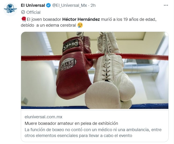 ¿Por qué murió el boxeador mexicano Héctor Hernández Hernández?