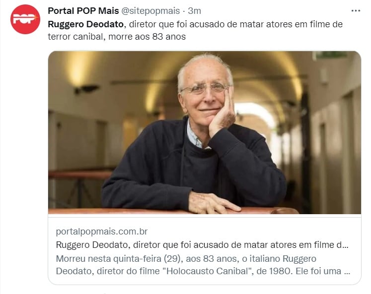 Descanse en paz, Ruggero Deodato