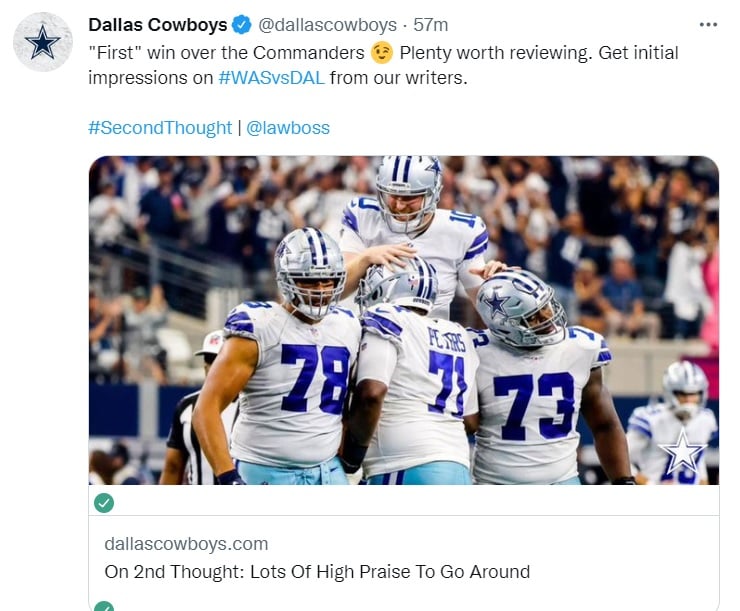 Dallas Cowboys le pasó por encima a Commanders