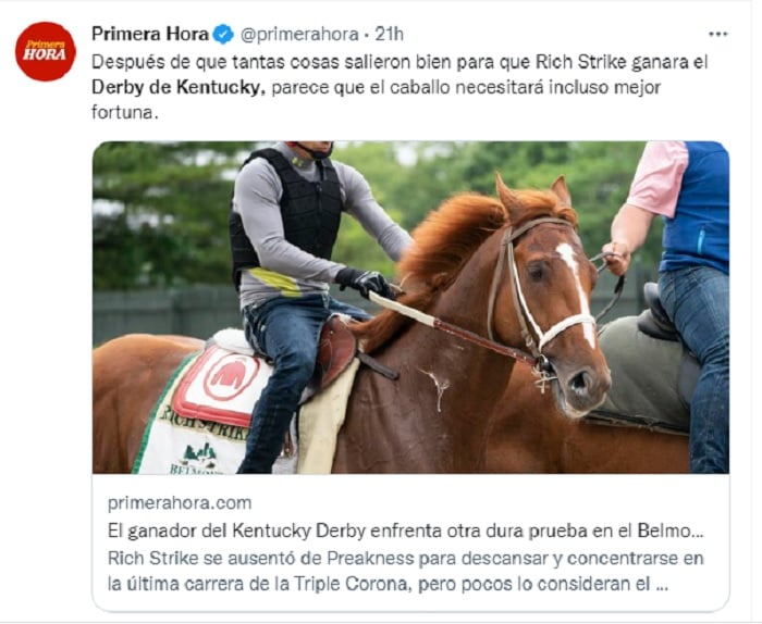 Creían que había pocas posibilidades de vencer a We the People en Belmont Stakes