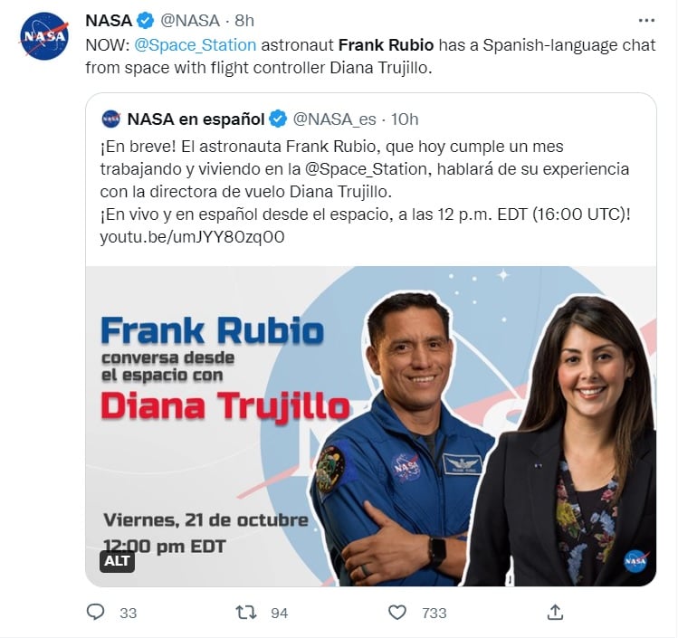 "Ayuda un poco tener comida fresca", dijo Frank Rubio