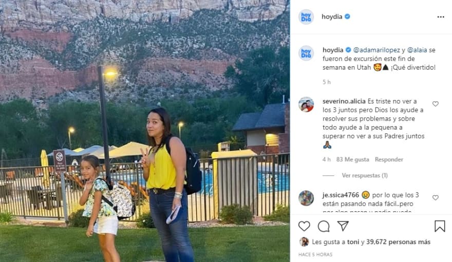 After their separation, Adamari López goes on an excursion with her daughter and Toni Costa reacts