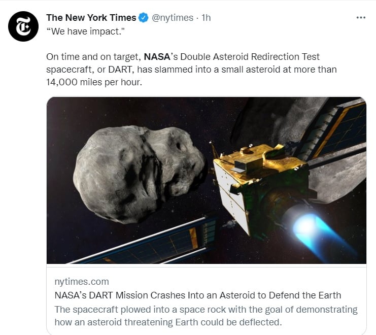 NASA asteoride: Primera vez que se hace esto en la historia