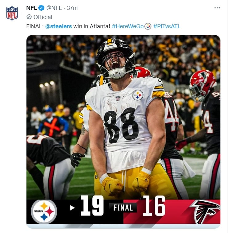Valioso triunfo de Steelers de visita
