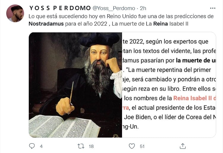 ¿Qué dijo Nostradamus que involucraría a la reina Isabel II?