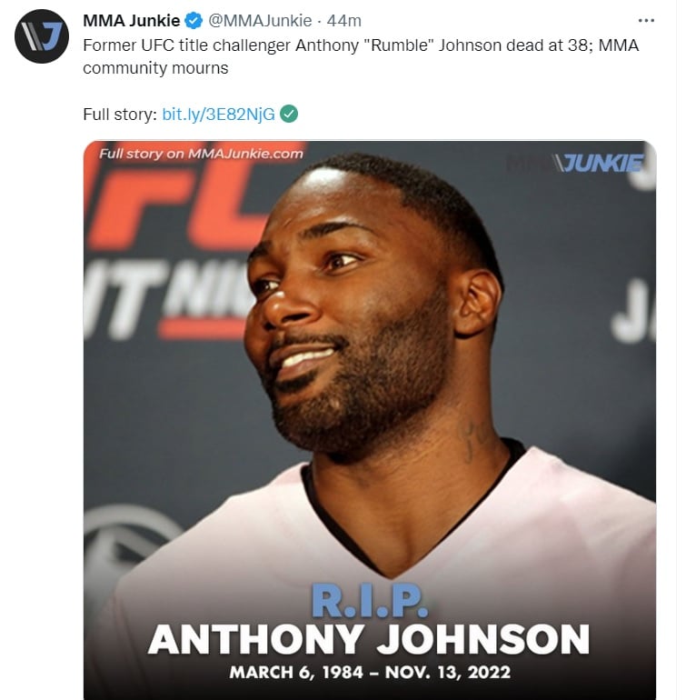 Descanse en paz, Anthony Rumble Johnson