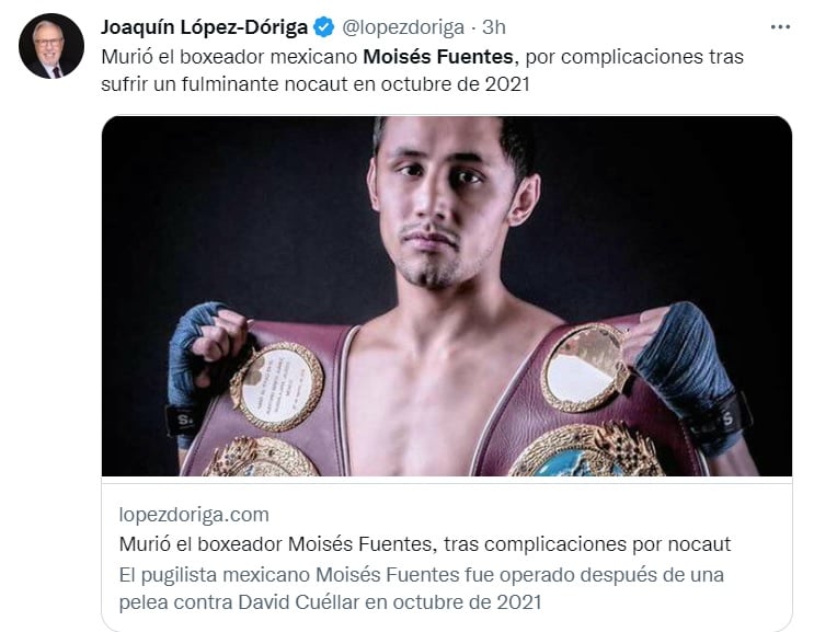 ¿De qué murió Moisés Fuentes?