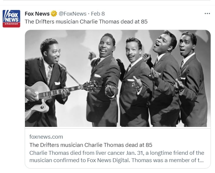 Charlie Thomas estuvo activo hasta poco antes de su muerte