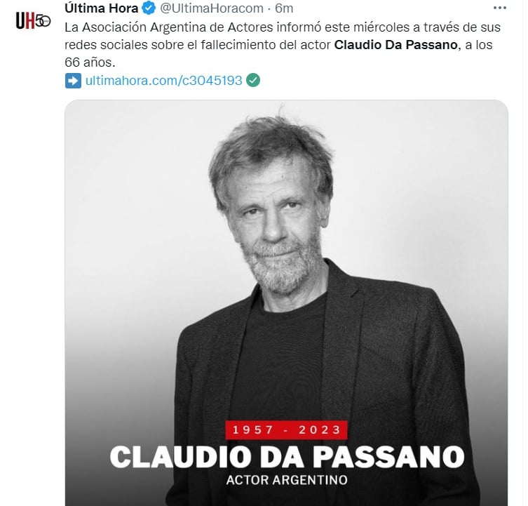 Ricardo Darín is devastated by the death of Claudio Da Passano