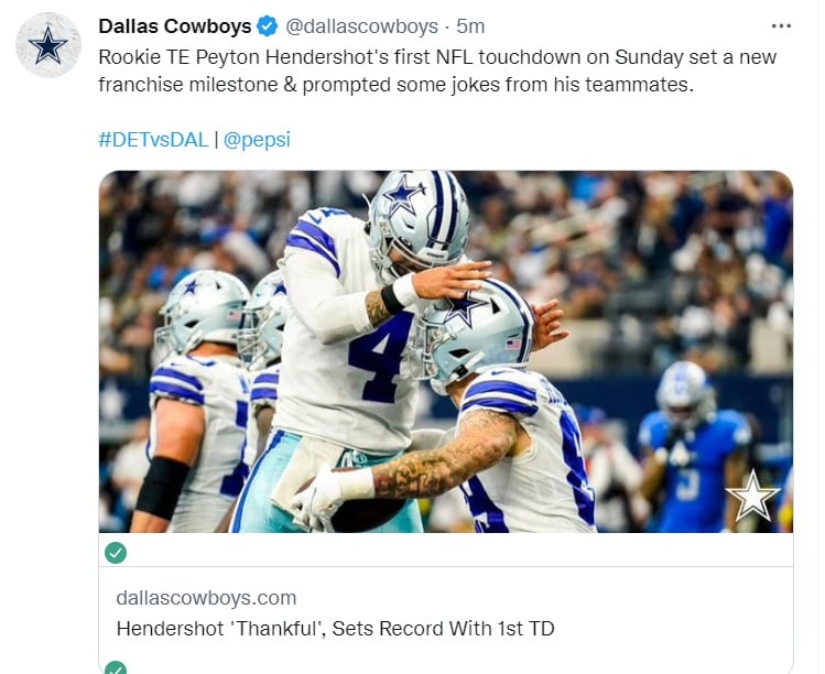 El quarterback de Dallas Cowboys esperaba jugar frente a Detroit