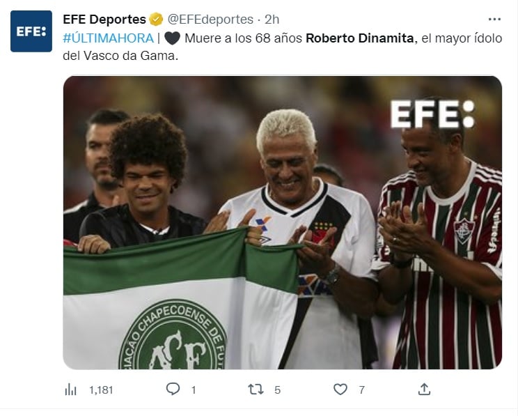 Roberto then became a symbol of Vasco da Gama