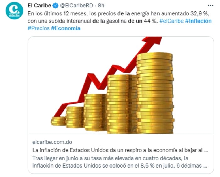 Inflación de EEUU: Precios de la energía se redujeron 4,6 por ciento el mes pasado