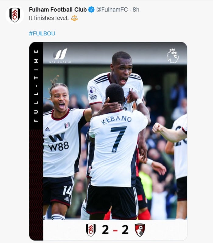 Fulham vs Bournemouth: El equipo local no aprovechó su dominio