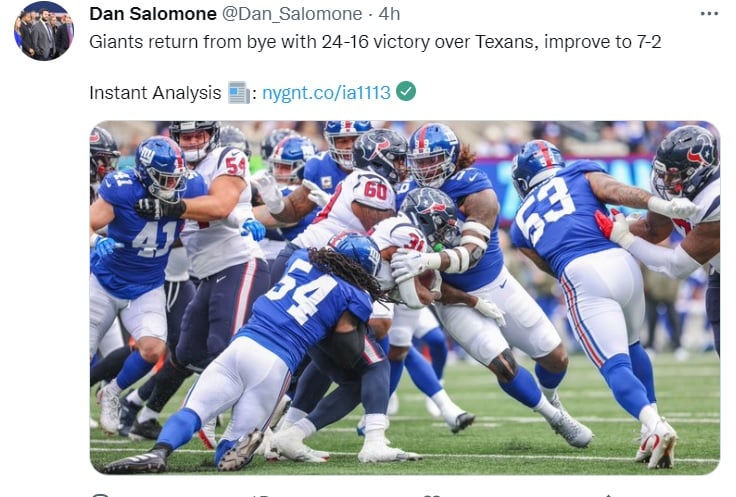 New York Giants sufrieron la baja de un jugador muy importante