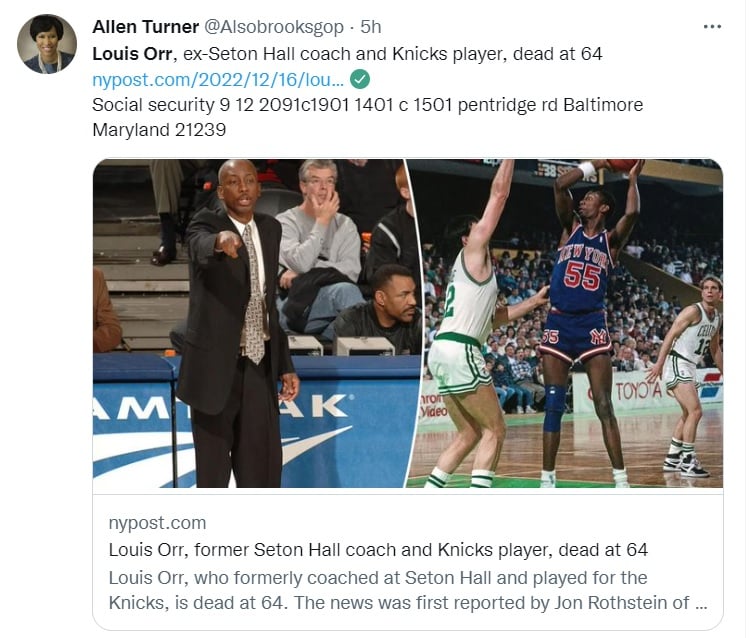 Louis Orr and his outstanding career