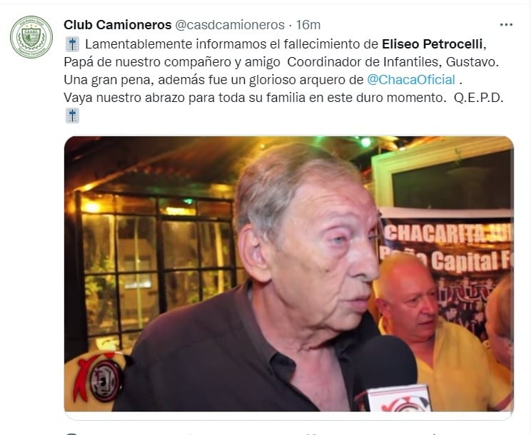Eliseo Jorge Petrocelli recordó sus últimos años en el futbol