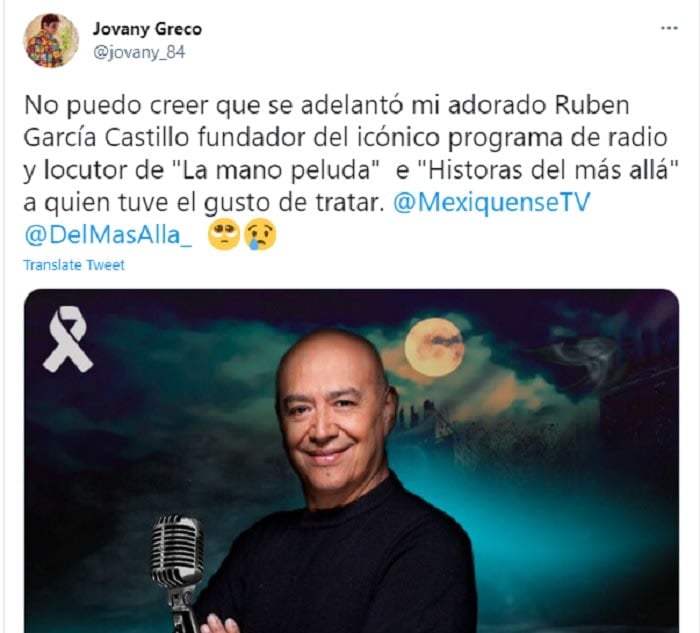 Rubén García Castillo, famous announcer of La Mano Peluda dies