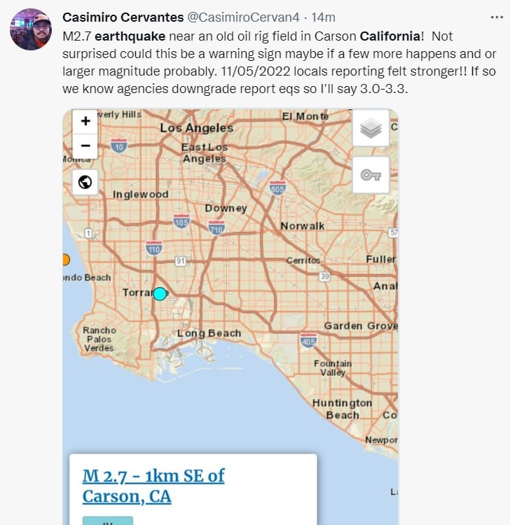 Sismo en Los Ángeles, California