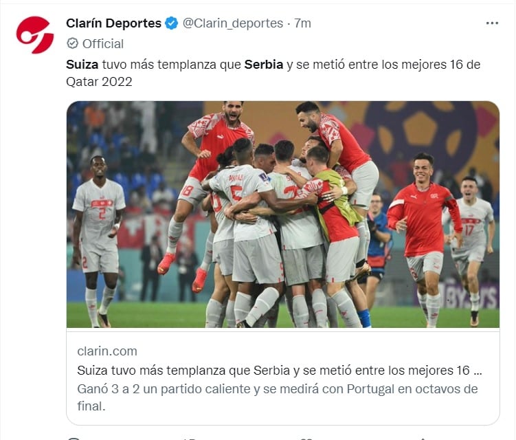 Suiza vs Serbia: "Yo estaba concentrado en el partido"