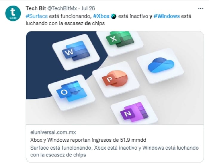 Xbox y Windows reportan ingresos de 51.9 mmdd