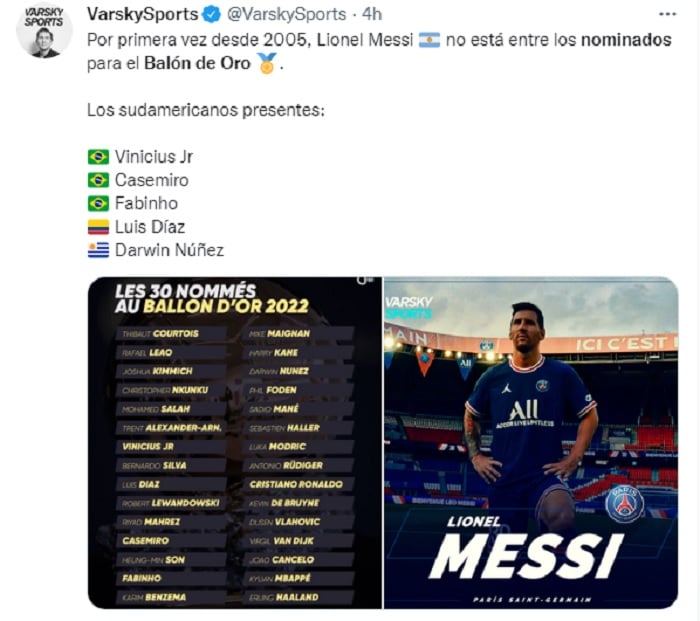 Además de Messi, Neymar es el gran ausente