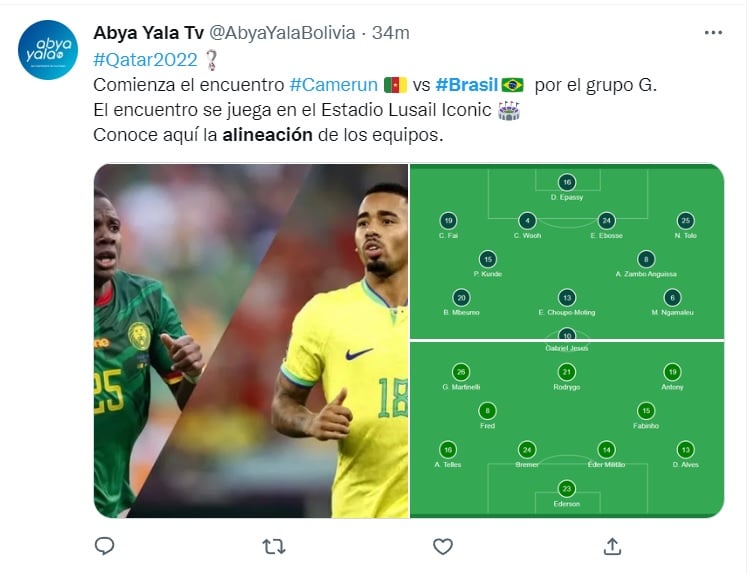 Brasil vs Camerún: La verde amarela hace varios cambios