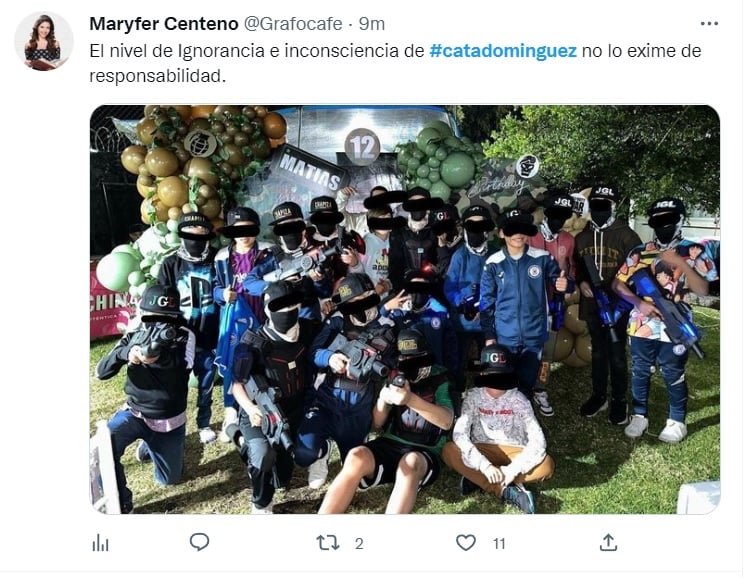 Cata Domínguez no pensó en las consecuencias de esta fiesta con temática de El Chapo