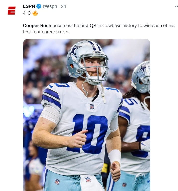 Cooper Rush ha sorprendido a propios y extraños