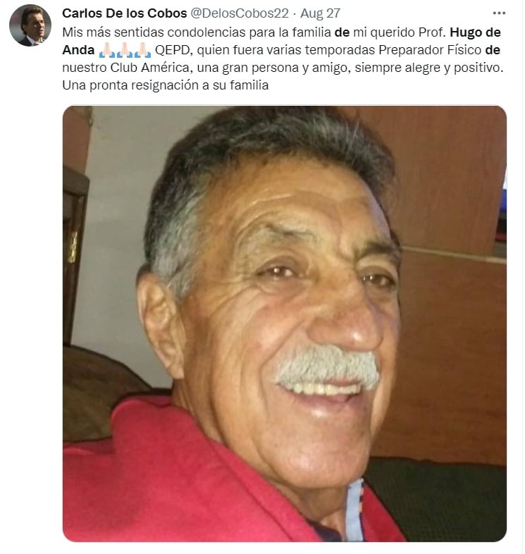 Exfutbolista del América reacciona a la muerte de Hugo de Anda