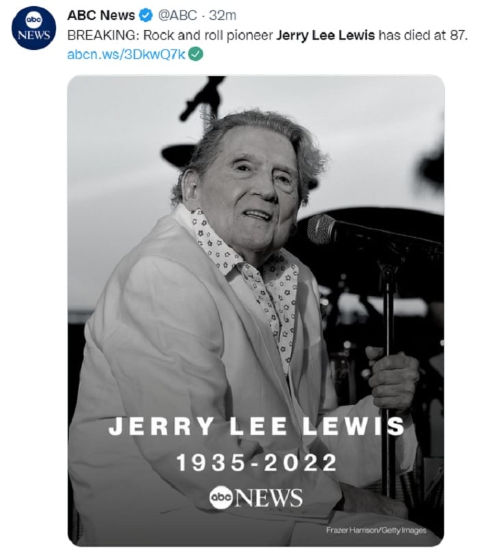 TMZ tuvo que desmentir la muerte de Jerry Lee Lewis