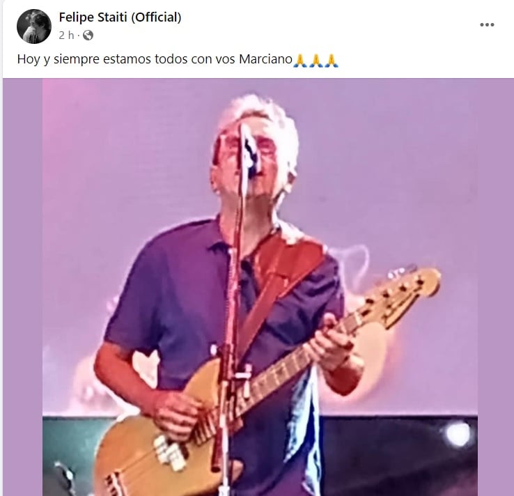 "Hoy y siempre estamos todos con vos, Marciano"