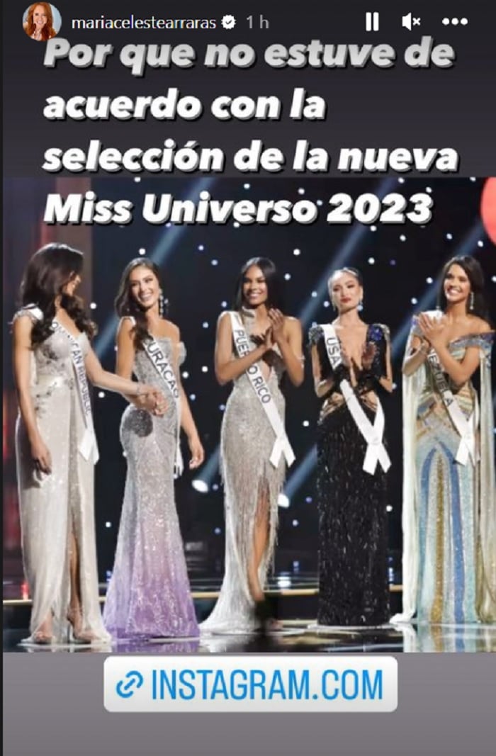 María Celeste revela la razón por la que está en desacuerdo con la elección de Miss EEUU como Miss Universo 2023