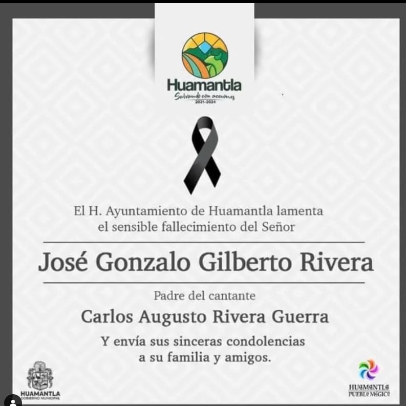 Así se dio a conocer la noticia del fallecimiento de José Gonzalo Gilberto Rivera