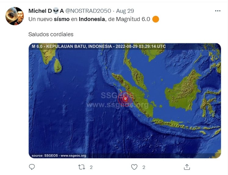 Hace unos días, un sismo submarino causó pánico en Indonesia