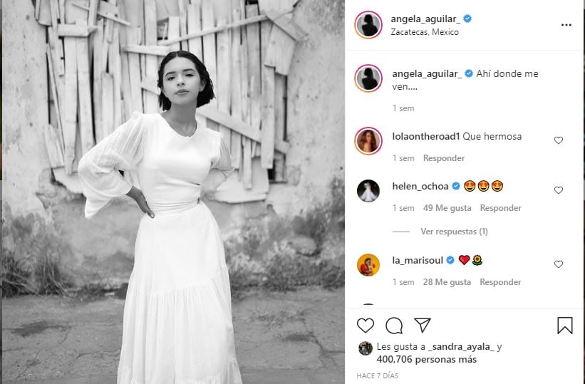 "There where they see me": Angela Aguilar