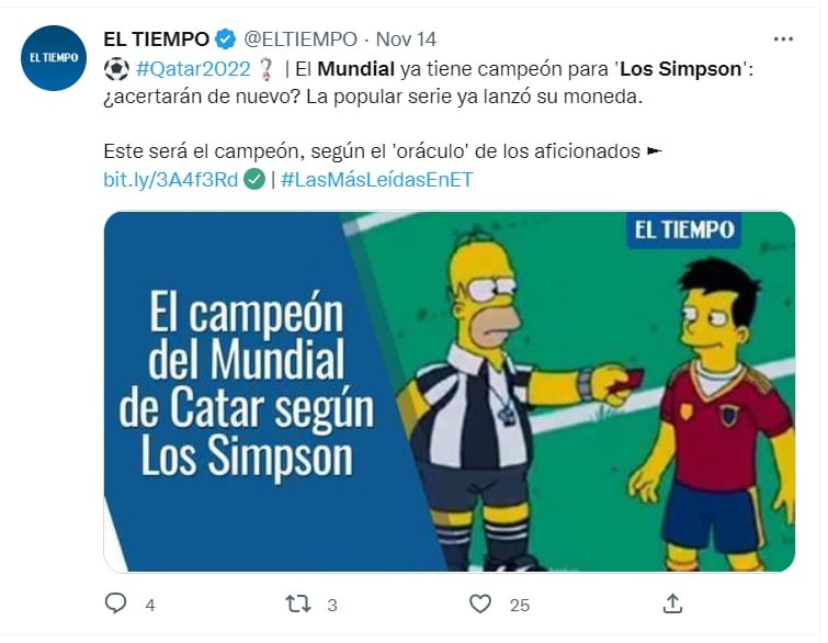 Los Simpson tienen a sus favoritos para llegar a la final del Mundial Qatar 2022