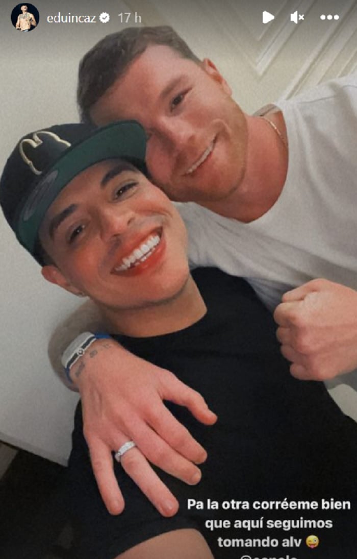 "Pa' la otra correme bien", le dice Eduin Caz al Canelo Álvarez