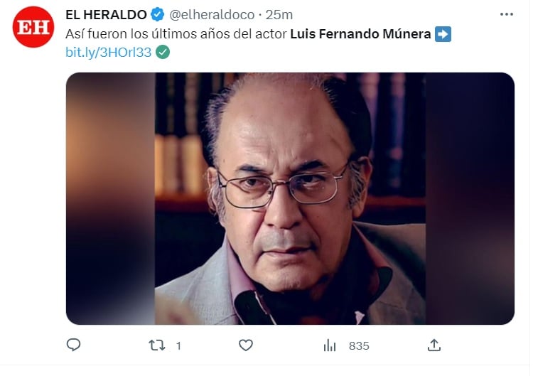 Más sobre el actor y locutor colombiano Luis Fernando Múnera