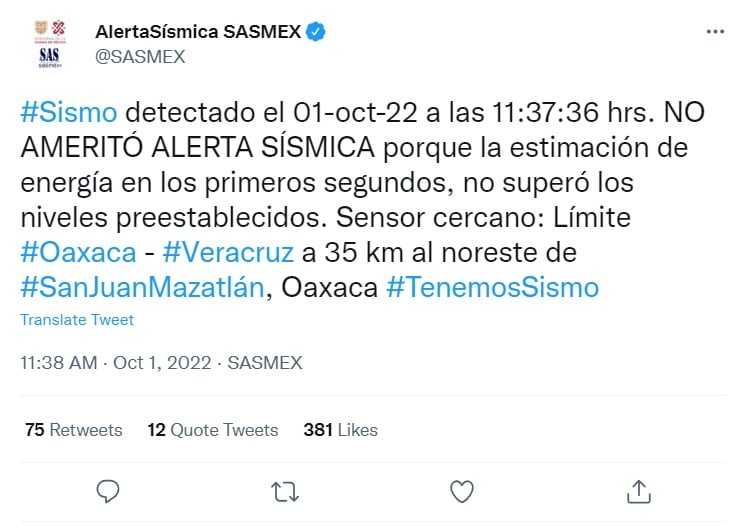 ¿No hubo alerta sísmica?