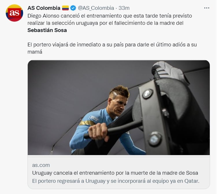 Tras la muerte de la madre del portero Sebastián Sosa, 'la conmoción fue tremenda'