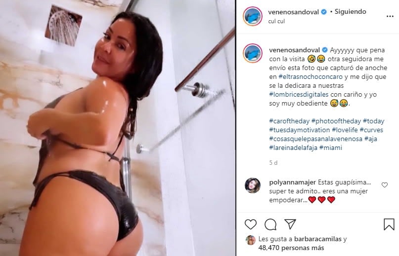 Veneno Sandoval appears with her husband from the shower Nick Hernández