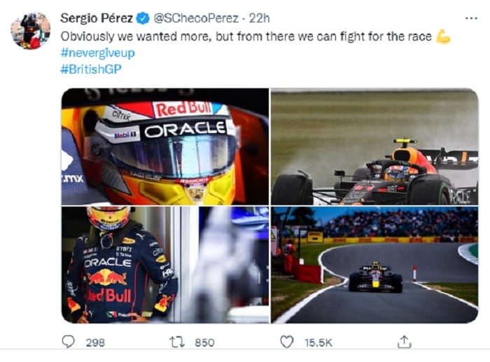 Así marcha Checo Pérez en el campeonato de pilotos de la F1