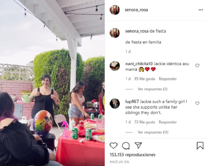 Mrs. Rosa, partying with the family