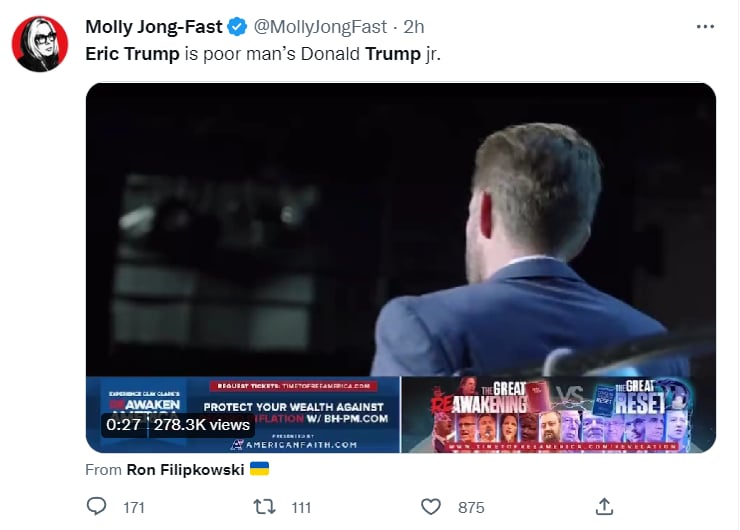 ERIC TRUMP GOES ON THE ATTACK