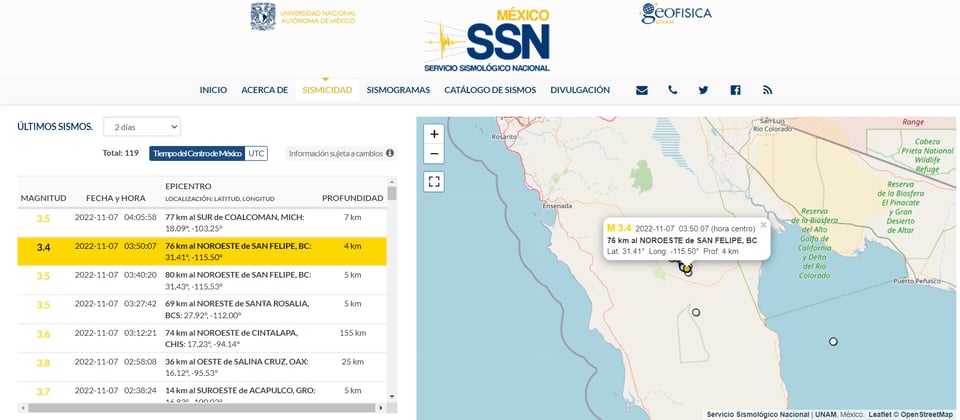 REPORTAN SISMO EN BAJA CALIFORNIA