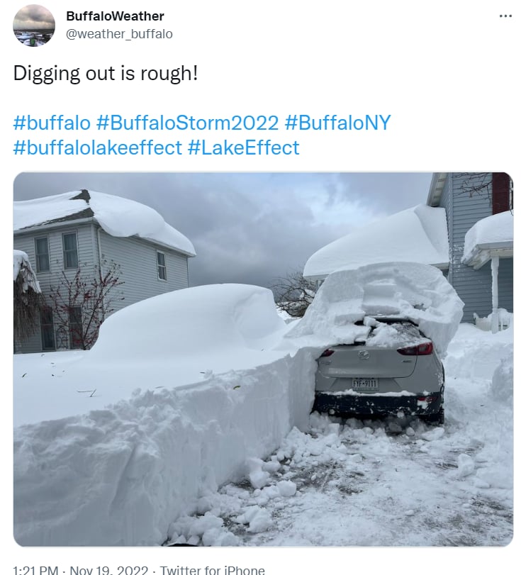 ¿Cubría carros la nieve?