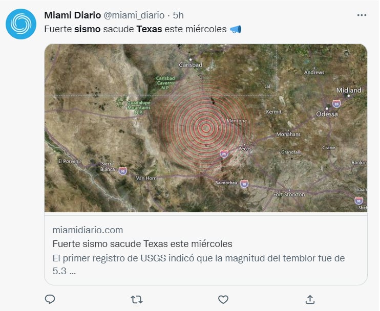 REPORTAN SISMOS EN TEXAS