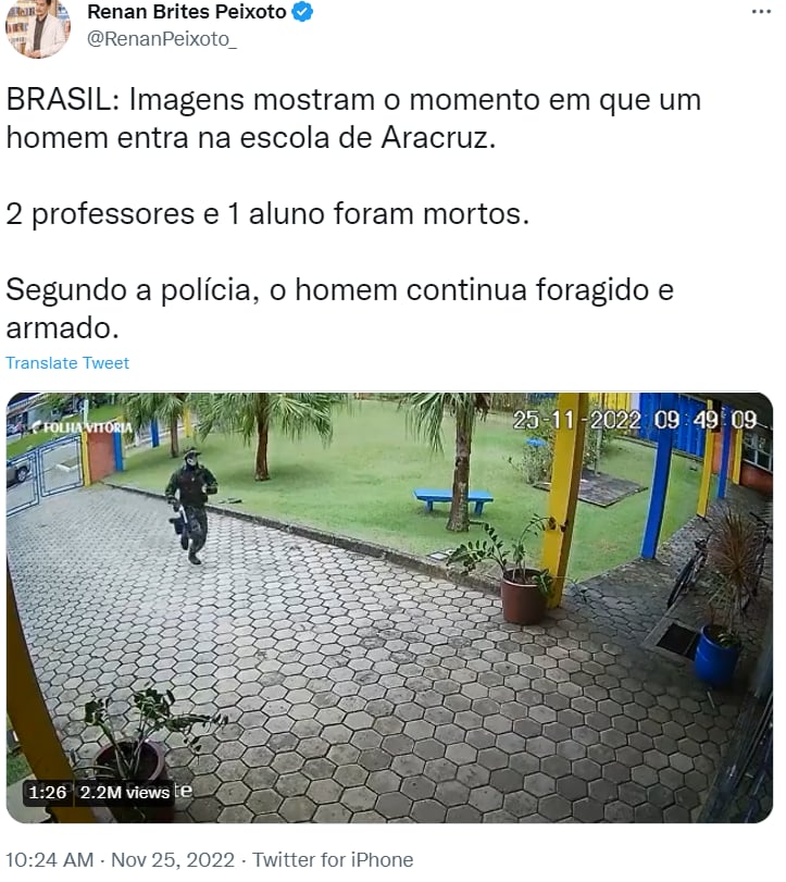 SHOOTING CAUSES PANIC IN BRAZIL