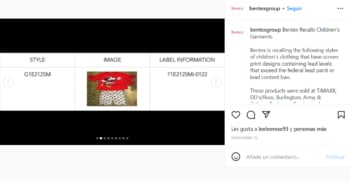ANUNCIAN RECALL EN ROPA DE NIÑO
