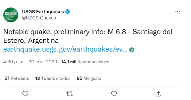 SISMO MUEVE A ARGENTINA